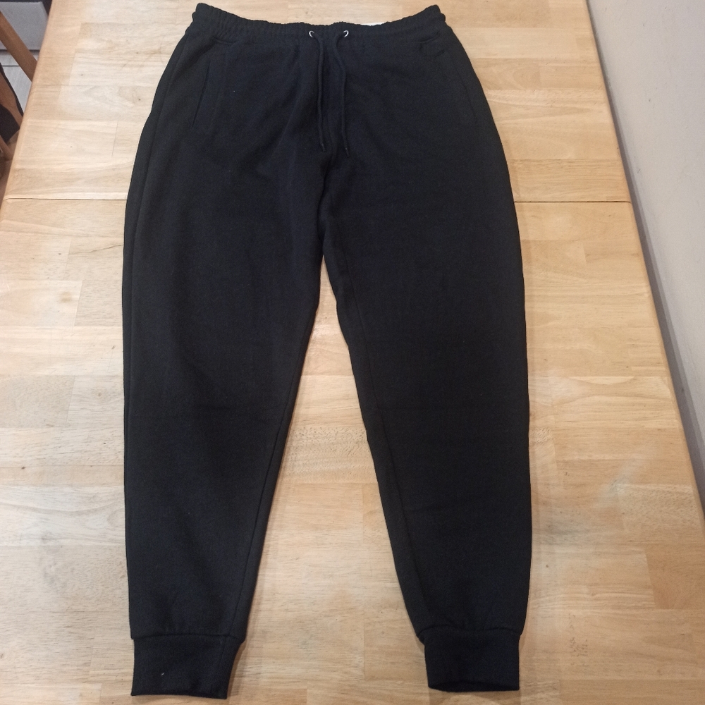 REFLEX Women's Cotton Blend Black Elastic Waist Black Jogger Pants. NWT